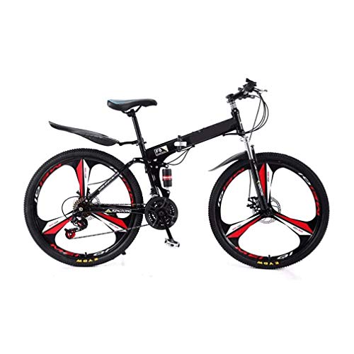 Rueda de corte de 26 pulgadas y 3, bicicleta de crucero rígida de acero con alto contenido de carbono, bicicleta de montaña deportiva plegable, para adolescentes de adultos, hombres y mujeres,Negro