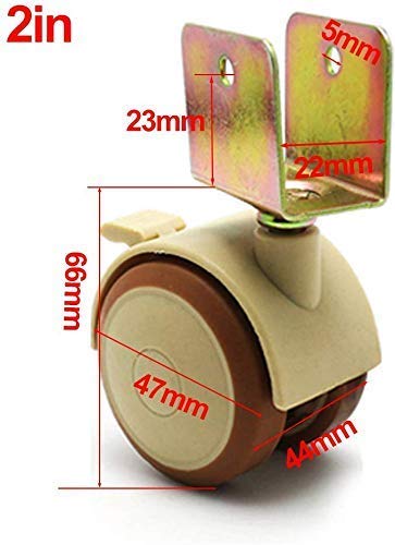 Ruedas ruedas ruedas moviéndose ruedas de ruedas 4x, ruedas giratorias, ruedas de freno, ruedas de madera u-contrachapada de 2 pulgadas, ruedas de muebles, ruedas de cuna, sin ruido para muebles, 22 m
