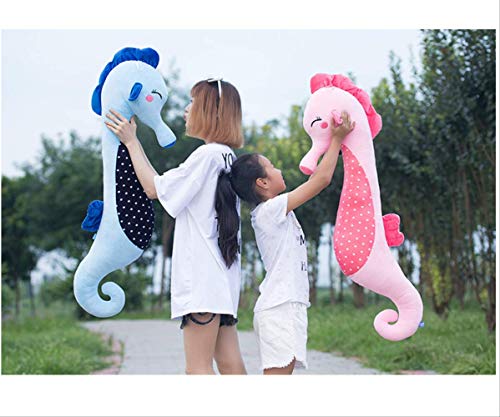 RUGUOAI Caballito De Mar Juguete De Peluche Caballito De Mar Almohada Suave Muñeca Niña Regalo Muñeca Infantil 50cm Azul (Medida Recta con bilis Interna)