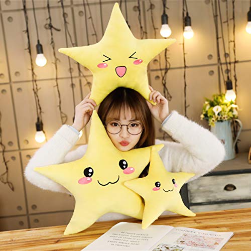 RUGUOAI Lindo Cojín De Almohada De Estrella De Cinco Puntas Habitación De Los Niños Sofá Decoración Actividades Regalos Juguetes De Peluche 30cm Ojos Triangulares.