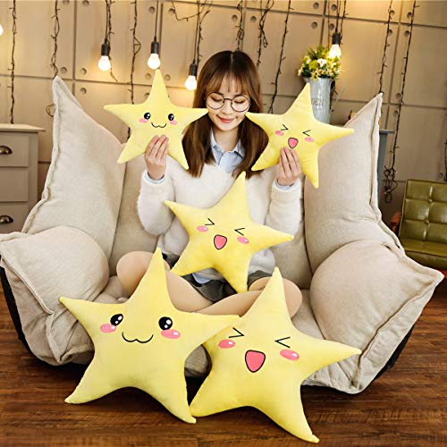 RUGUOAI Lindo Cojín De Almohada De Estrella De Cinco Puntas Habitación De Los Niños Sofá Decoración Actividades Regalos Juguetes De Peluche 30cm Ojos Triangulares.