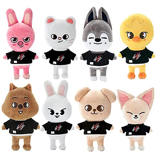 ruixin Juguete de peluche para niños de dibujos animados de peluche, juguete de peluche Skzoo de 8.2 pulgadas, lindo juguete de animales de peluche de Skzoo, muñeca de felpa suave Skz para niños