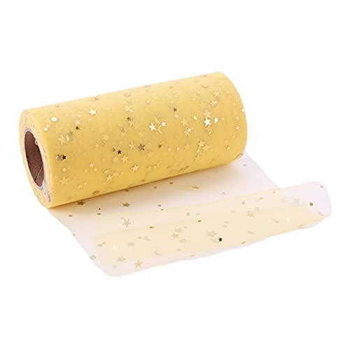 RUIXINLI Rollo de Tul de Lentejuelas Estrella Bricolaje Falda de Mesa Colorido Tul Roll Bricolaje Arcos de la decoración de la Boda Compromiso 25 Yardas 14cm (Color : R, Size : 1pc)