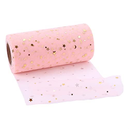 RUIXINLI Rollo de Tul de Lentejuelas Estrella Bricolaje Falda de Mesa Colorido Tul Roll Bricolaje Arcos de la decoración de la Boda Compromiso 25 Yardas 14cm (Color : R, Size : 1pc)