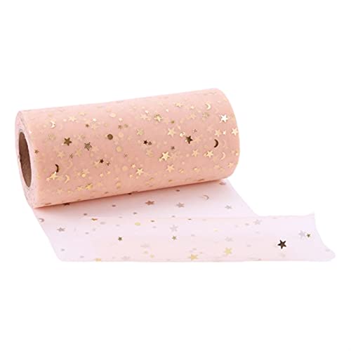 RUIXINLI Rollo de Tul de Lentejuelas Estrella Bricolaje Falda de Mesa Colorido Tul Roll Bricolaje Arcos de la decoración de la Boda Compromiso 25 Yardas 14cm (Color : R, Size : 1pc)