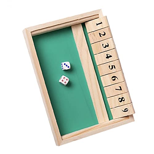 Runfon Tablero Digital De Madera Caja De Cierre De Cálculo Classic Dice Juego Doble Tablero Tablero Tablero Flip Blip Board 2 Jugadores Navidad Entretenimiento para Familia Amigo