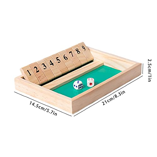 Runfon Tablero Digital De Madera Caja De Cierre De Cálculo Classic Dice Juego Doble Tablero Tablero Tablero Flip Blip Board 2 Jugadores Navidad Entretenimiento para Familia Amigo