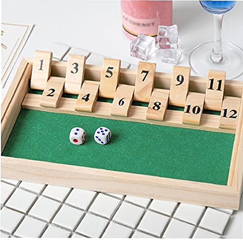 Runfon Tablero Digital De Madera Caja De Cierre De Cálculo Classic Dice Juego Doble Tablero Tablero Tablero Flip Blip Board 2 Jugadores Navidad Entretenimiento para Familia Amigo