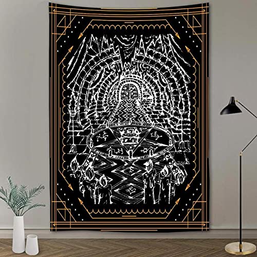 rzskdjgv Fantasía Retro Llegada Tarot Card Print Colgante De Pared Mito Indio Tapiz Hippie Dormitorio Manta Colcha Dormitorio Decoración 240X260Cm