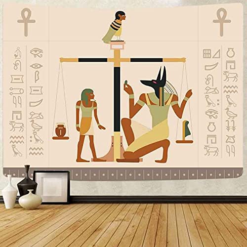 rzskdjgv Tapiz Egipcio Antiguo Egipto Mitología Psicodélico Mural Tapices Colgantes para Sala De Estar Dormitorio Dormitorio Decoración del Hogar 130X150Cm