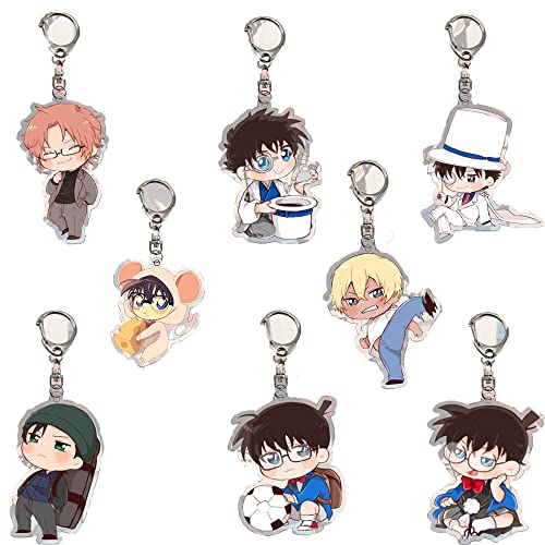 S-TZYY Detective Conan Llavero, Anime Acrílico Llavero de Dibujos Colgante Unisex Dibujos Cosplay Accesorios 8piezas 6cm