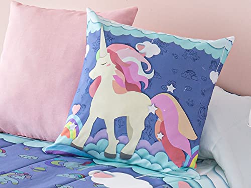 Saco Nórdico Infantil de Algodón con Cojín de Regalo Modelo Unicornio Ideal para Camas Nido o Literas de 90cm