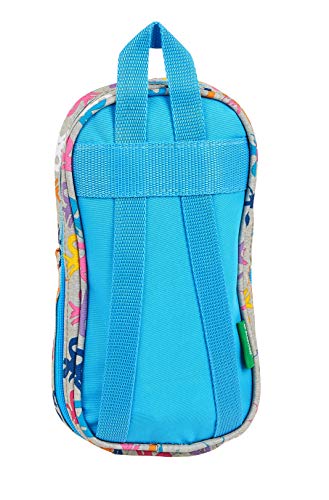 safta 412052747 Plumier mochila 4 estuches llenos, 33 piezas, escolar Benetton, Multicolor