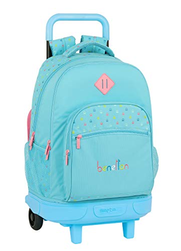 Safta 612075918 Mochila grande con ruedas carro, Trolley Benetton