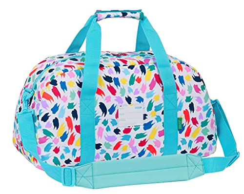 Safta Bolsa de Deporte de Benetton Brochitas, 500x260x200 mm, Multicolor