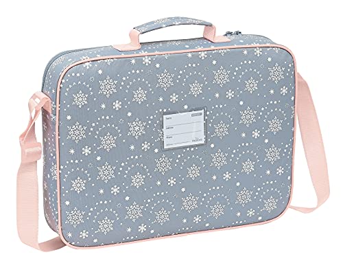 Safta Cartera Extraescolares de Frozen II Magical Seasons, 380x60x280 mm, Gris Azulado/Rosa Claro (M385)