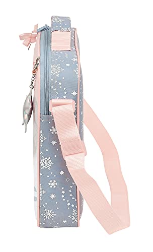 Safta Cartera Extraescolares de Frozen II Magical Seasons, 380x60x280 mm, Gris Azulado/Rosa Claro (M385)