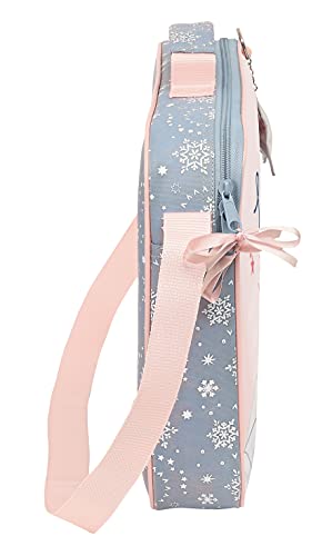 Safta Cartera Extraescolares de Frozen II Magical Seasons, 380x60x280 mm, Gris Azulado/Rosa Claro (M385)