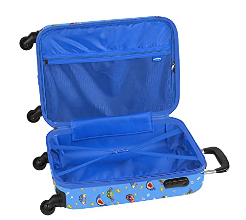 Safta-M851C Trolley Cabina 20'' Maleta con Ruedas y Candado, Color Azul/Multicolor, 345x200x550 mm (M851C)