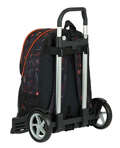 Safta Mochila Espalda Ergonómica con Carro Evolution de Star Wars The Dark Side, 320x160x440mm, negro/naranja, M (M860)