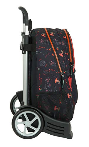 Safta Mochila Espalda Ergonómica con Carro Evolution de Star Wars The Dark Side, 320x160x440mm, negro/naranja, M (M860)