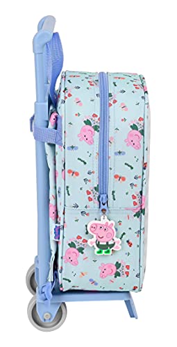 Safta Mochila Guardería con Carro Peppa Pig Urban Farmer, 220x100x270 mm, Azul Claro/Multicolor