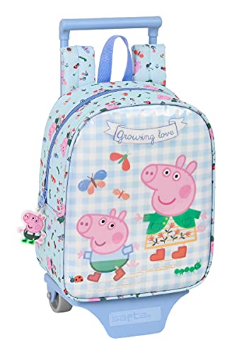 Safta Mochila Guardería con Carro Peppa Pig Urban Farmer, 220x100x270 mm, Azul Claro/Multicolor