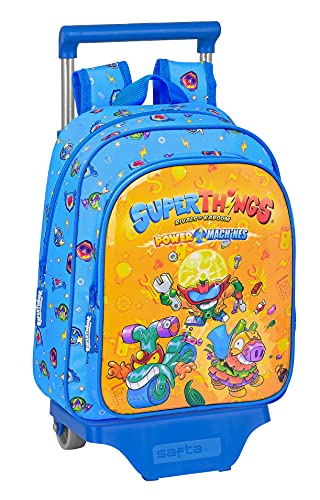 Safta Mochila Infantil de Superthings Serie 7 con Carro 705, 270x100x330 mm, Azul/Multicolor (M020B)