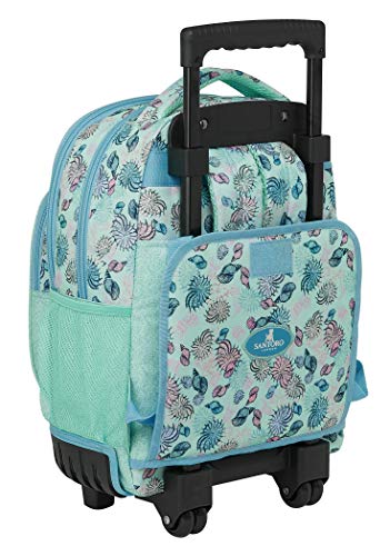 Safta SANTORO Mochila Escolar Grande con Ruedas Mirabelle Marina, 320x140x460mm, azul/verde, M (M818)