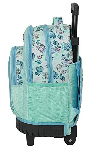 Safta SANTORO Mochila Escolar Grande con Ruedas Mirabelle Marina, 320x140x460mm, azul/verde, M (M818)