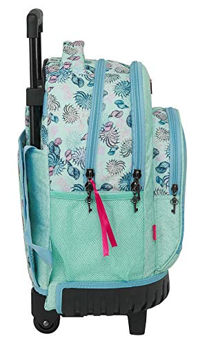 Safta SANTORO Mochila Escolar Grande con Ruedas Mirabelle Marina, 320x140x460mm, azul/verde, M (M818)