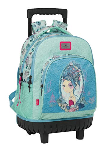 Safta SANTORO Mochila Escolar Grande con Ruedas Mirabelle Marina, 320x140x460mm, azul/verde, M (M818)