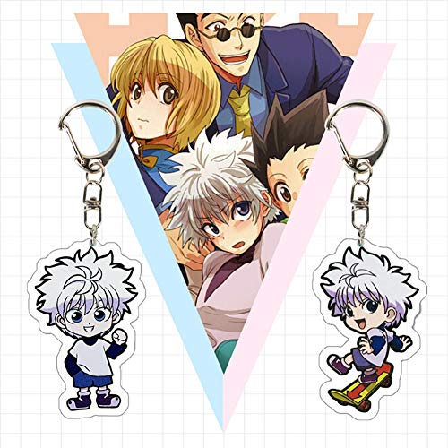 Saicowordist Hunter × Hunter llavero de dibujos animados transparente de doble cara acrílico colgante llavero accesorios anime fans regalo (Gon Freecss 02)