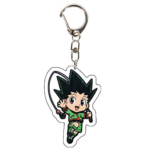 Saicowordist Hunter × Hunter llavero de dibujos animados transparente de doble cara acrílico colgante llavero accesorios anime fans regalo (Gon Freecss 02)