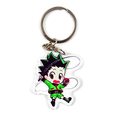 Saicowordist HUNTER×HUNTER Llavero de dibujos animados transparente de doble cara colgante acrílico llavero bolsa accesorios anime fans regalo (6 piezas)