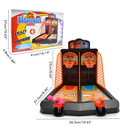 SanCiYu Máquina de Tiro de Baloncesto, Mini Juego de Tiro de Baloncesto de Mesa Doble para niños, aro de Baloncesto, Juego de Baloncesto Interior con Marcador electrónico