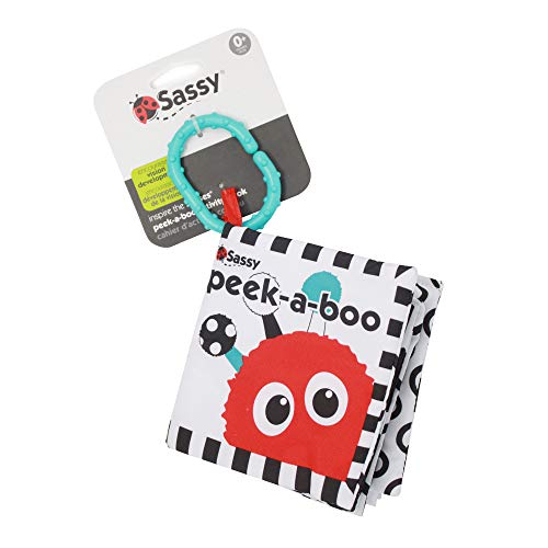 Sassy - Libro infantil Peek a Book, blanco y negro