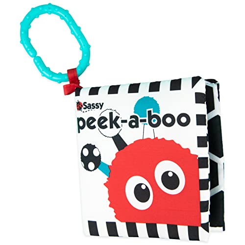 Sassy - Libro infantil Peek a Book, blanco y negro