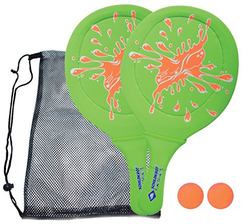 Schildkröt Funsports Juego de Tenis de Playa de Neopreno, 2 Raquetas, 2 Pelotas, en un Bolsillo de Malla, Verde, 970219