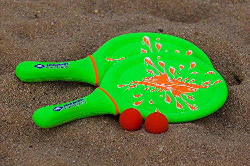 Schildkröt Funsports Juego de Tenis de Playa de Neopreno, 2 Raquetas, 2 Pelotas, en un Bolsillo de Malla, Verde, 970219