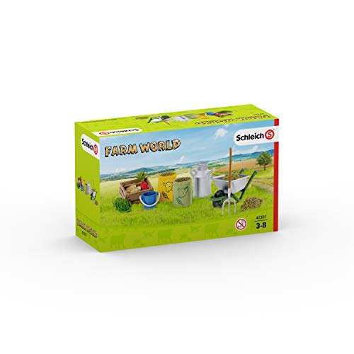 Schleich Colección Farm World - Set de Figuras de Alimentación de Animales de Granja