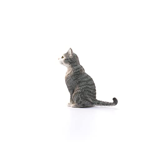 Schleich- Gato Sentado Figura, Multicolor (13771)