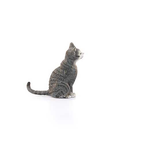 Schleich- Gato Sentado Figura, Multicolor (13771)