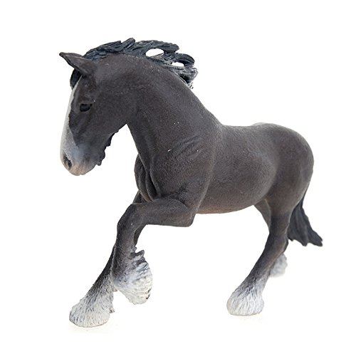 Schleich Schleich-13734 Caballo Semental Shire, Negro, marrón, Color Blanco (13734)