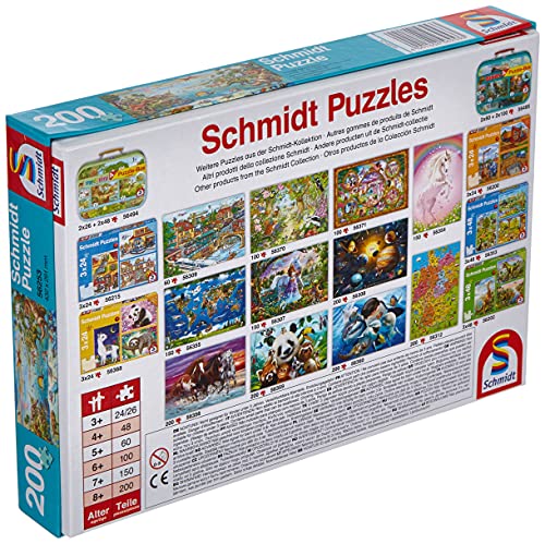 Schmidt Spiele- Descubre los Dinosaurios, puzle Infantil de 200 Piezas, Color carbón (SCH56253)