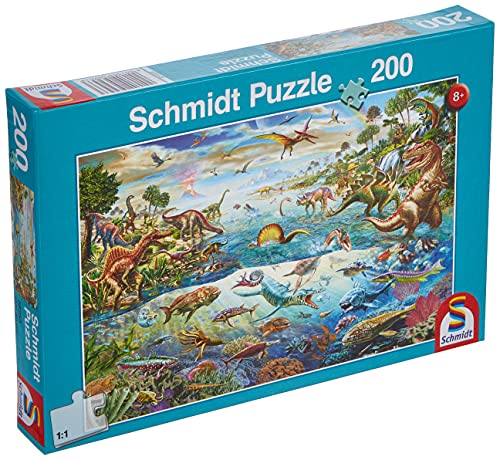 Schmidt Spiele- Descubre los Dinosaurios, puzle Infantil de 200 Piezas, Color carbón (SCH56253)