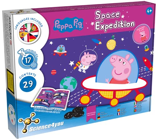 Science4you Aventura Espacial de Peppa Pig, Niños 4+ Años - 17 Experimentos para Niños: Maqueta del Sistema Solar, Planetas y Recortables para Niños, Juegos Educativos, Manualidades Niños 4 5 6 7 Años