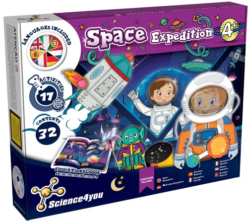 Science4you Aventura Espacial para Niños 4+ Años - 17 Experimentos para Niños: Haz Maqueta del Sistema Solar, Planetas con Recortables para Niños, Juegos Educativos, Manualidades Niños 4 5 6 7 Años