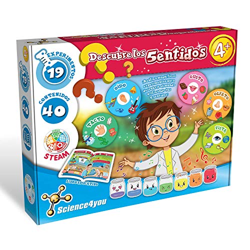 Science4you - Descubre los 5 Sentidos - Kit Científico para Niños: 19 Experimentos - Juguetes y Juegos Educativos y Sensoriales para Niños 4+ Años, Regalos para Niños y Niñas