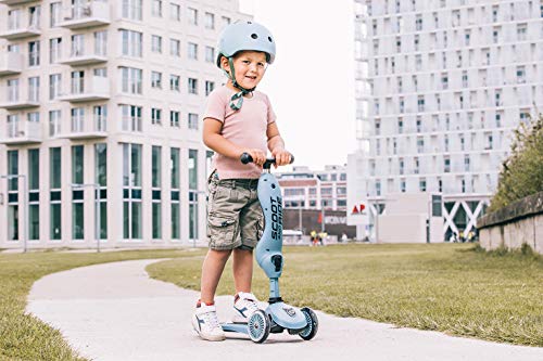 Scoot & Ride Kinder Fahrradhelm Casco de Bicicleta, Unisex Adulto, Acero, 45 bis 51cm